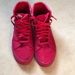 Vans size 10.5 skate high tops. All red.